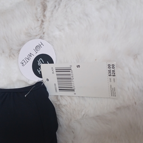 New Hot Water black baiting suit top with gold clasp. - Picture 3 of 7